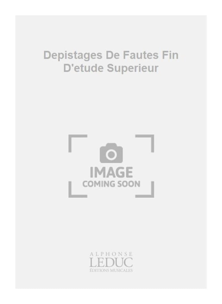 Depistages De Fautes Fin D'etude Superieur